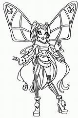 Coloring Pages Winx Club Stella Kids Fairy Printable Color sketch template