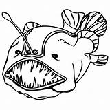 Fish Angler Coloring Drawing Pages Anglerfish Cliparts Cartoon Getcolorings Color Clipartmag Getdrawings Printable sketch template