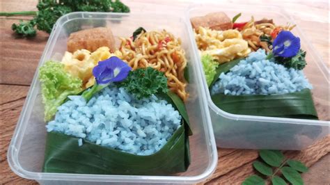 nasi uduk magic  bunga telang bisa jadi ide jualan nasi uduk biru