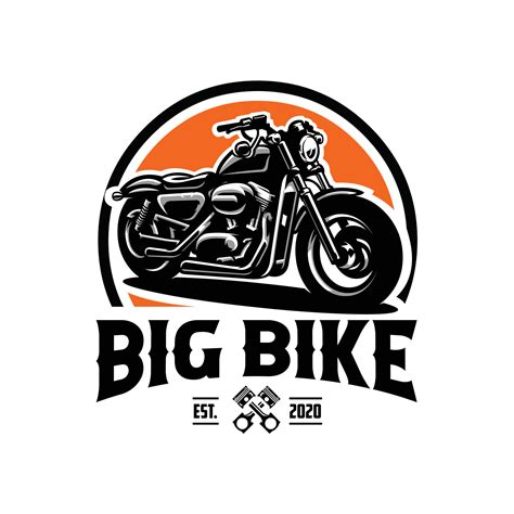 big bike motorcycle club emblem circle logo label template