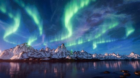 create  aurora borealis  mountains blendernation