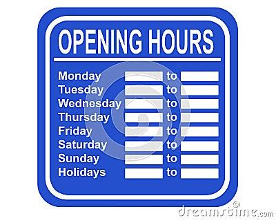 opening hours stock images image