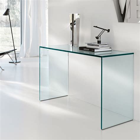 Gulliver Glass Console Table By Tonelli Klarity Glass Furniture
