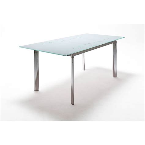 Plato Extendable Dining Table In Frosted White Glass 19898