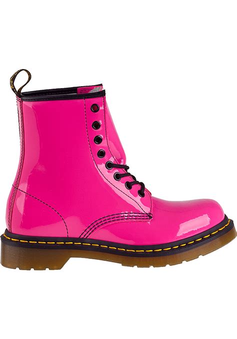 lyst dr martens  lace  boot hot pink patent  pink