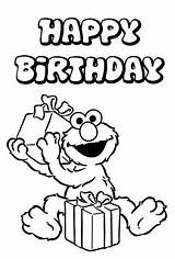 Coloring Elmo Birthday Pages Happy Print Aunt Sesame Street Present Receipt Kids Printables Drawing Printable Size Color Curious His Sheets sketch template