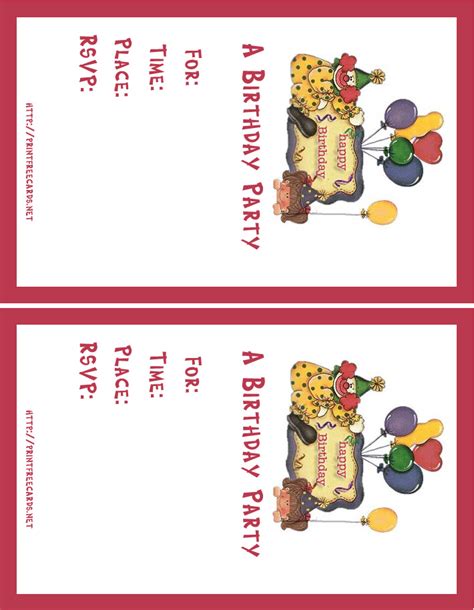 kids birthday invitations  printable childrens birthday