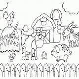 Farm Coloring Pages Animals Preschool Printable Drawing Barn Animal Scene Scenes Agriculture Sheets Country Print Barnyard Color Kids Kindergarten Related sketch template