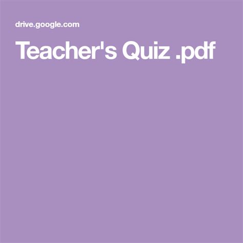 teachers quiz  teachers quiz