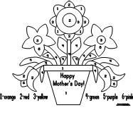 color  number  mothers day  cards coloring pages