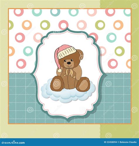 baby greeting card  teddy bear stock illustration illustration