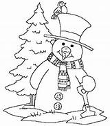 Coloring Pages Winter Christmas Tree Snowman Drawing Printable Wonderland Shovel Kindergarten Season Scenes Nature Templates Clipart Drawings Colouring Sheets Print sketch template