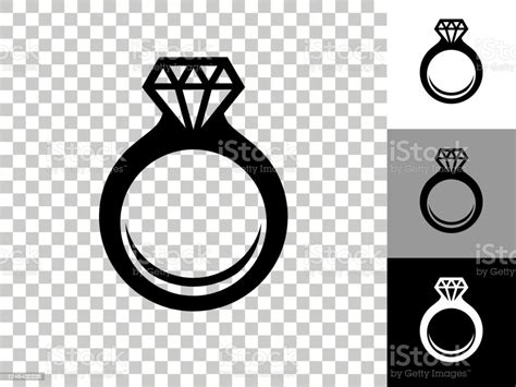 engagement ring icon  checkerboard transparent background stock