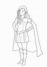 Supergirl Coloring Pages Drawing Colouring Superwoman Girl Color Superhero Easy Super Template Kids Printable Girls Outline Print Book Drawings Bestcoloringpagesforkids sketch template