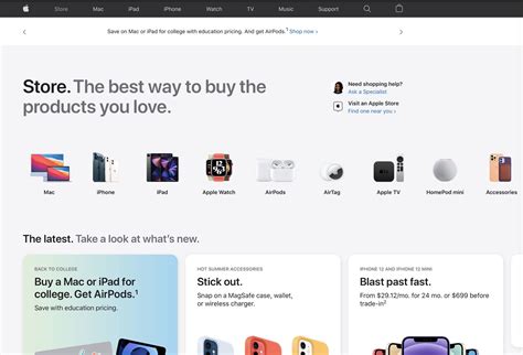 apples website gains redesigned store section  dedicated store tab macrumors