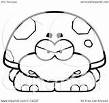 Turtle Cartoon Clipart Outlined Tortoise Sleeping Coloring Angry Cory Thoman Vector Happy 2021 Clipartof sketch template