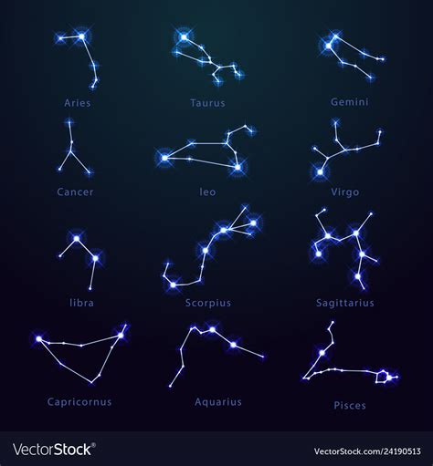 stars  form  zodiac signshoroscope astronomy vector image