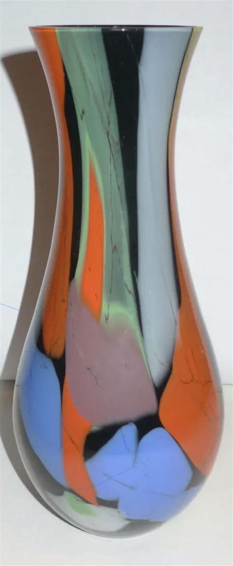Vintage Murano Art Glass Signed Seguso Multicolored Vase