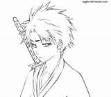 Coloring Pages Bleach Ichigo Anime Printable Print Color Related Posts Manga Popular sketch template