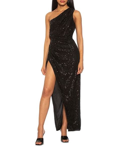 Alexia Admor Synthetic Alessi Sequin One Shoulder Dress In Magenta