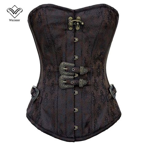 wechery vintage overbust corset sexy waist slimming punk korset redtro