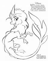 Coloring Dragon Sisu Raya Last Pages Coloringonly Printable Happy sketch template