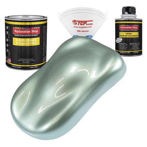 restoration shop frost green metallic acrylic enamel auto paint complete quart paint kit