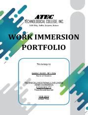 work immersion portfolio sir markpdf work immersion portfolio