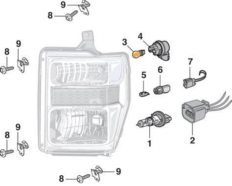 combination headlight assembly components