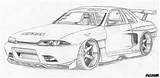 Gtr R32 Silvia Carros 240sx Jdm S15 S13 Ausmalen R33 Voitures Lowrider Sp2 sketch template