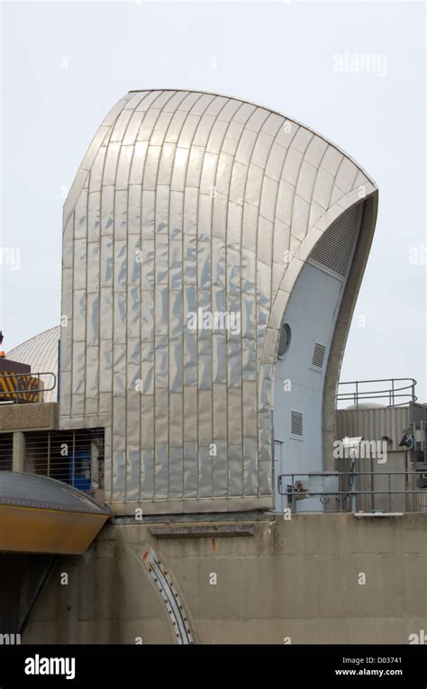 close  view   thames barrier  london england stock photo alamy