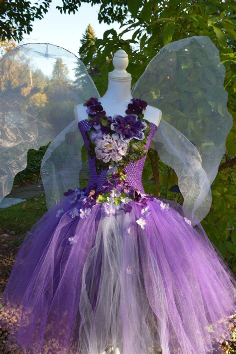 Purple Adult Fairy Queen Costume Dress3d Embroidery Flowers Etsy