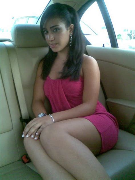 amazing girl posing in car at dubai airport ~ hot desi