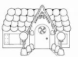 Coloring Pages Gingerbread House Houses Printable Kids sketch template