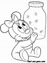Coloring Pages Disney Minnie Mouse Baby Printable Characters Print Colouring Kids Color Cartoon Freekidscoloringpage Mickey Sheets Aby Drawing Friends Cute sketch template
