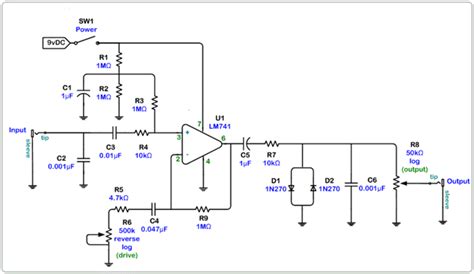guitar distortion pedal schematic