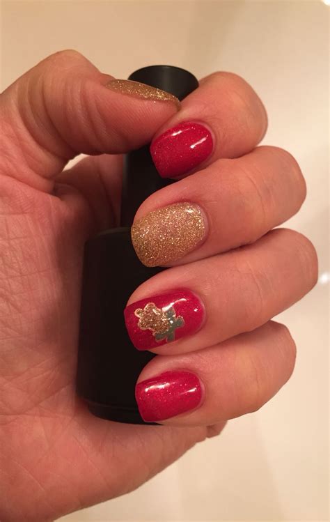 christmas nails ibd cosmic red pink gellac  chickettes luxury
