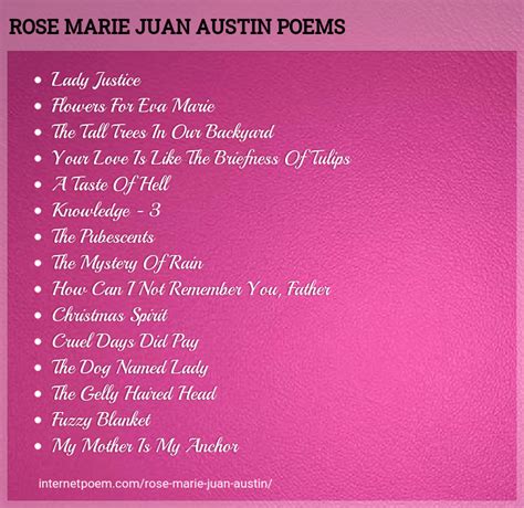 Rose Marie Juan Austin Poems
