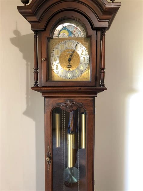 grandfather clock howard miller barwick style model   westminster chime weight driven