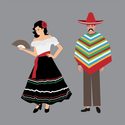 traditional mexican clothes vector illustration  vector art