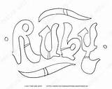 Ruby Name Coloring Baby Girls Names Pages sketch template