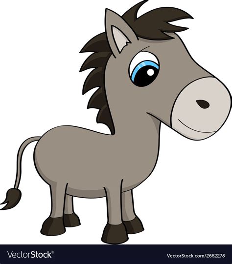 cartoon   cute donkey royalty  vector image