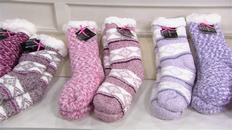 cuddl duds faux sherpa cozy lined socks set    qvc youtube