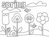 Spring Coloring Pages Bulbs Flowering Kids sketch template