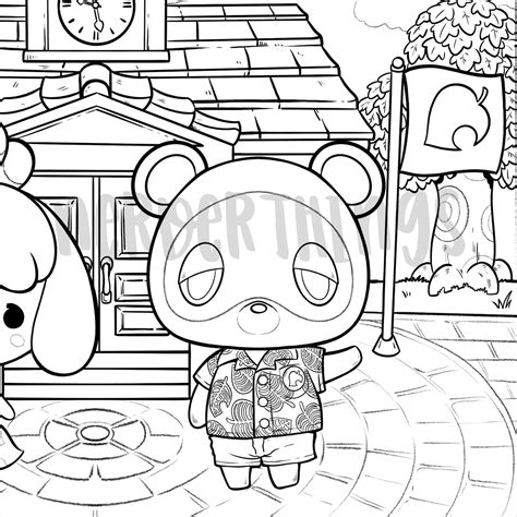 printable animal crossing coloring pages