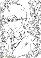 Coloring Anime Fallen Pages Angel Angels Para Printable Colorir Desenhos Colouring Print Book Drawings Pasta Escolha 52kb 854px Color Pintar sketch template