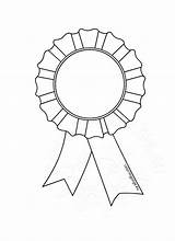 Rosette Award Coloring Ribbon Template Drawing Color Printable Oscar Pages Print Getdrawings sketch template