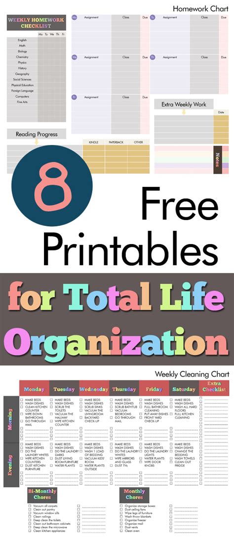 printables  total life organization  list  lists