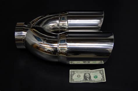 dual  diesel exhaust tip  stainless steel polished chrome