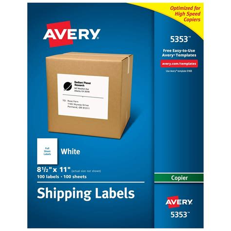 avery full page label template